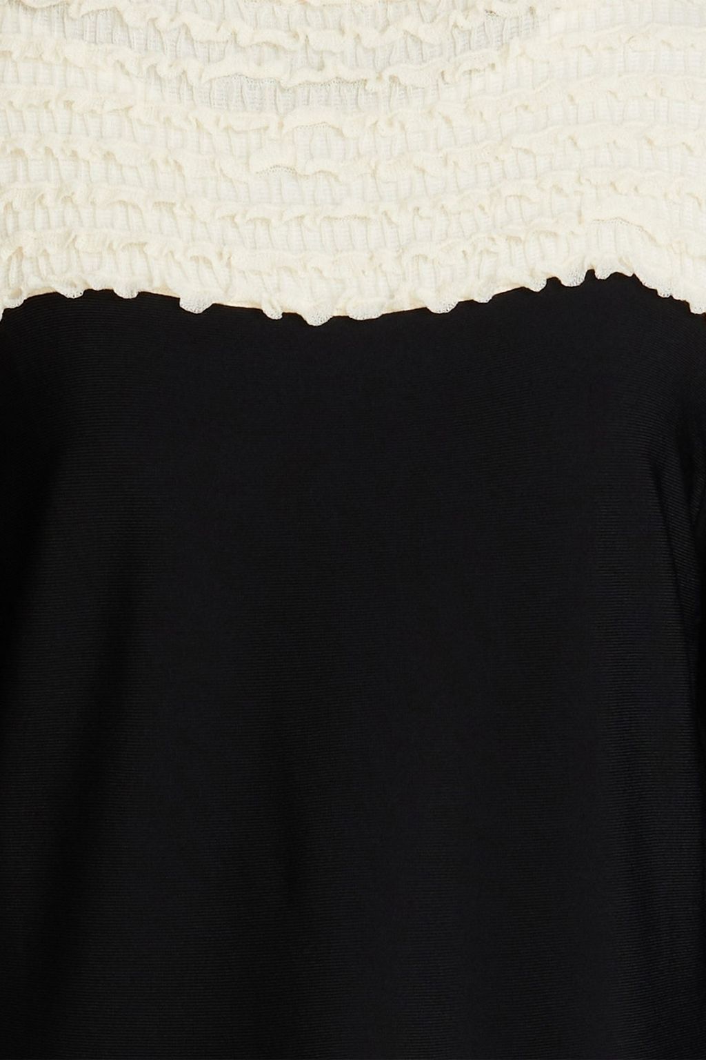 VALENTINO GARAVANI Knit-paneled ruffled stretch-ponte dress
