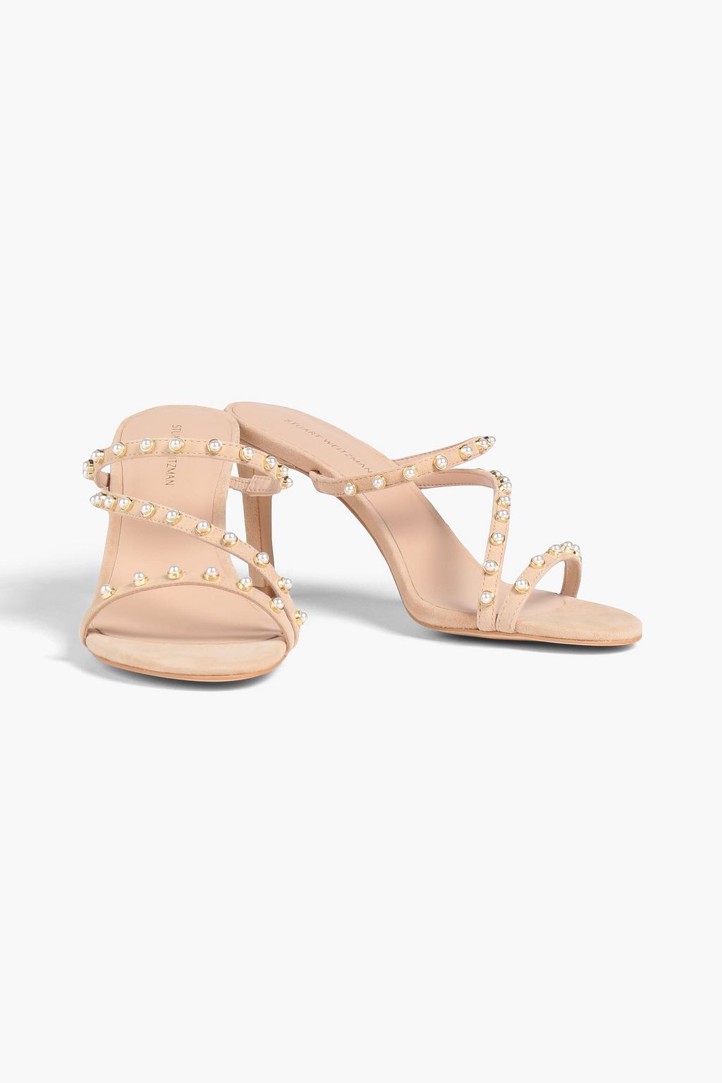 STUART WEITZMAN حذاء ميول “دانسر بيرل” من جلد السويد بتصميم مزركش وبكعب مقاس 80
