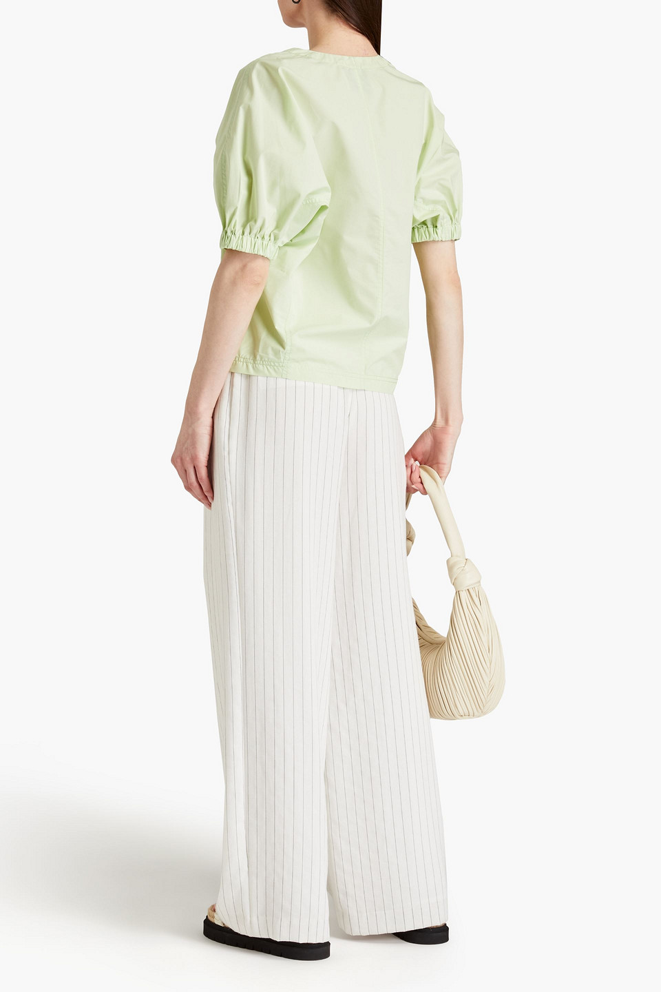 Shop 3.1 Phillip Lim Cotton-blend Poplin Top In Light Green