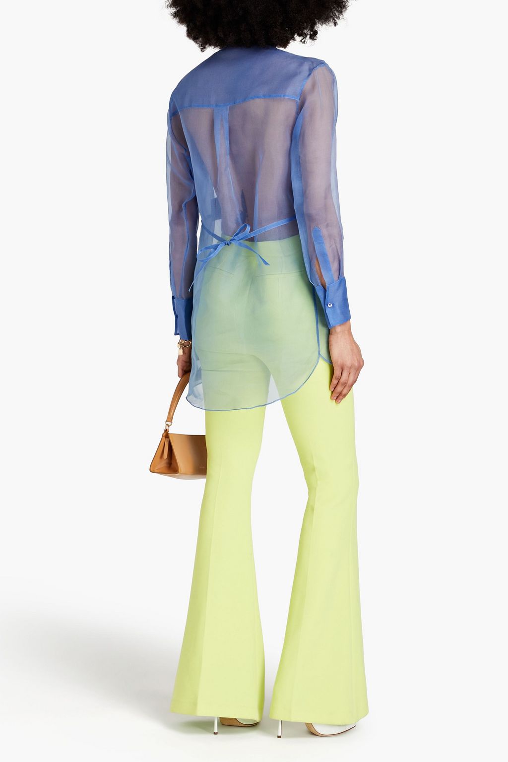 VALENTINO GARAVANI Bluse aus Seidenorganza mit Baumwollpopeline-Einsätzen