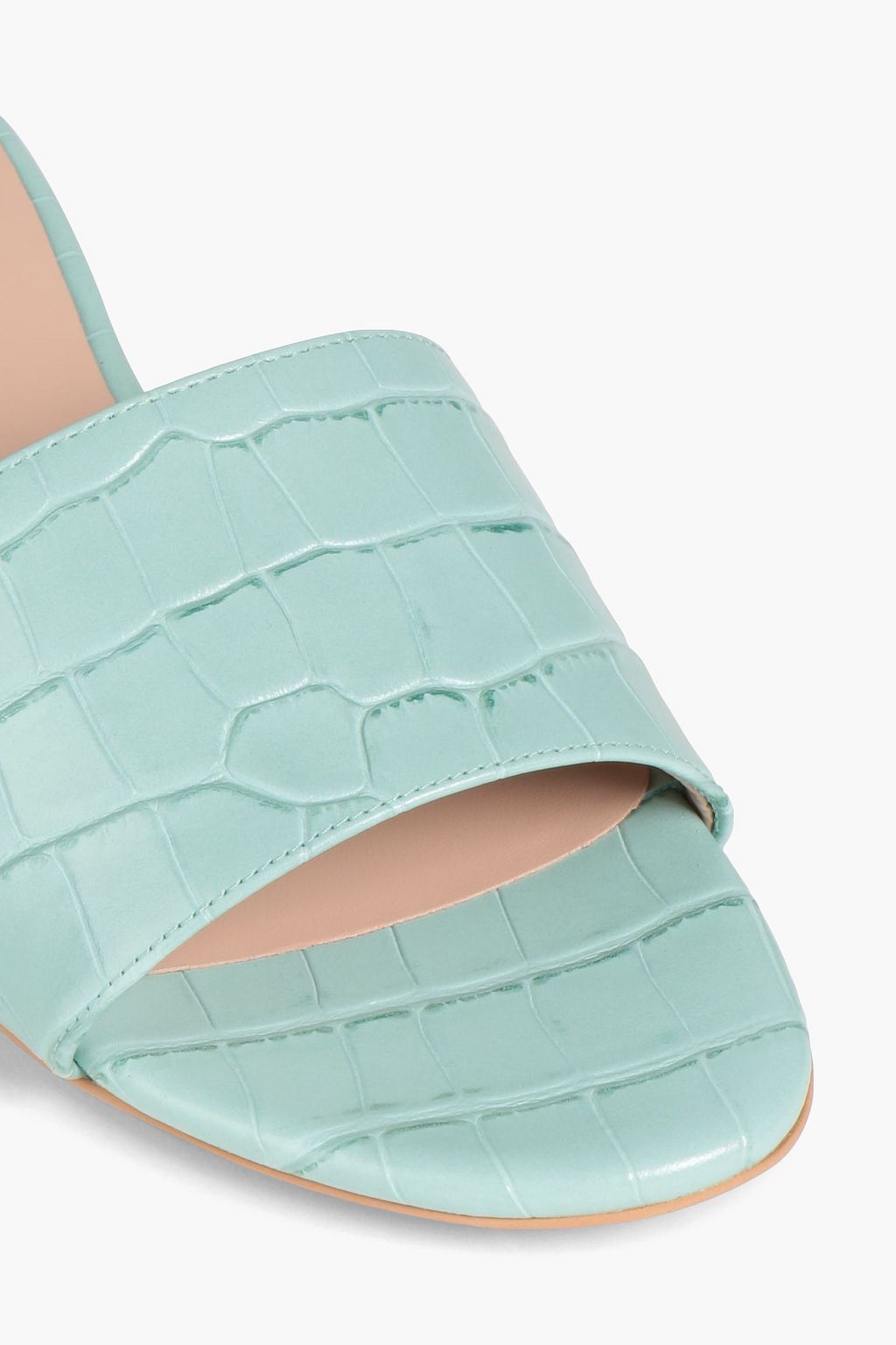 STUART WEITZMAN Catherine クロコ風レザー スライドサンダル