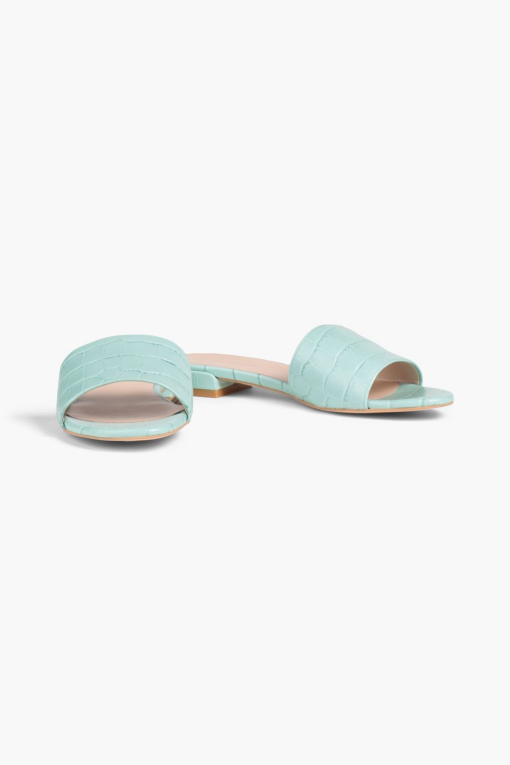 STUART WEITZMAN Catherine クロコ風レザー スライドサンダル
