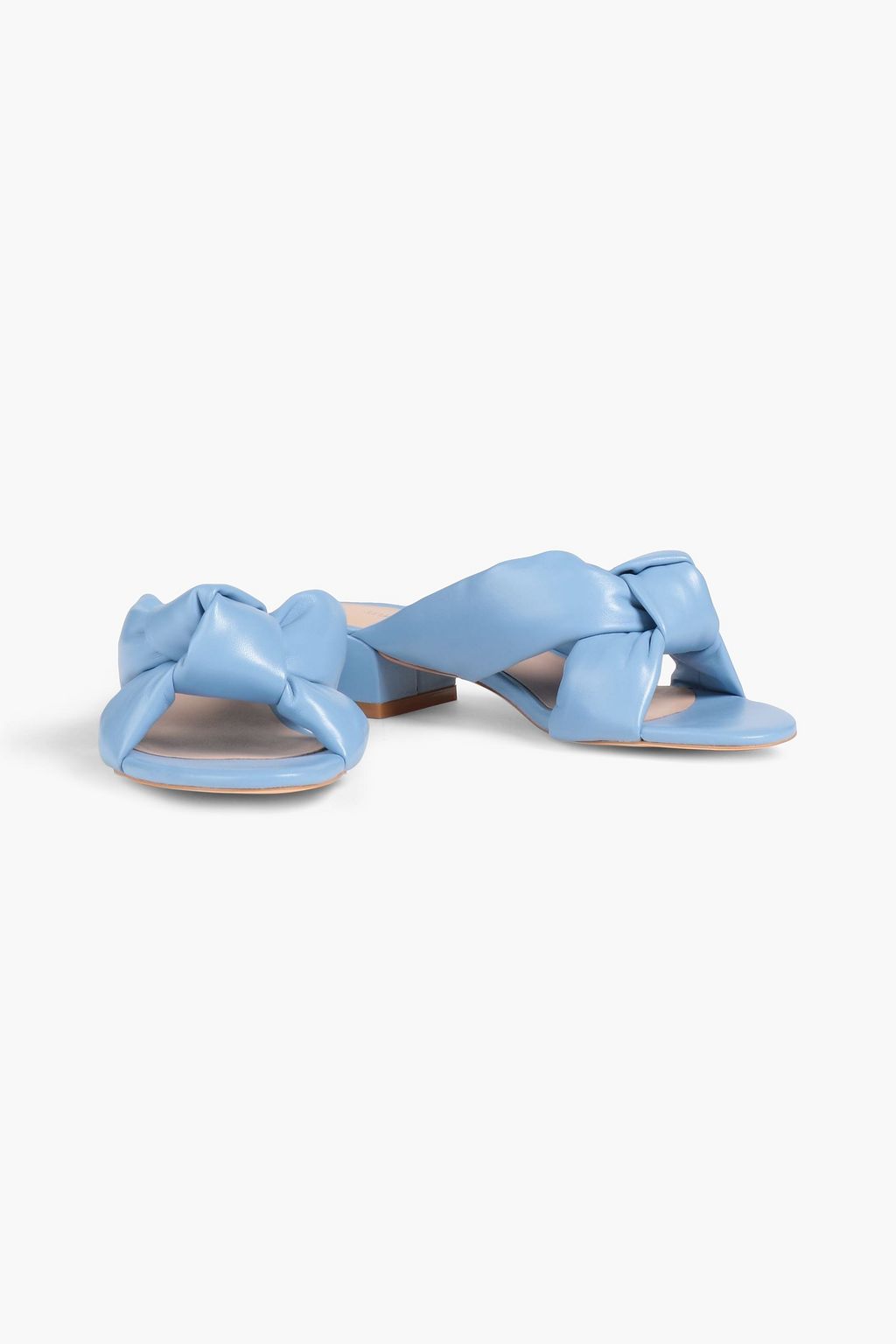 STUART WEITZMAN 베케이 35 매듭 디테일 가죽 뮬