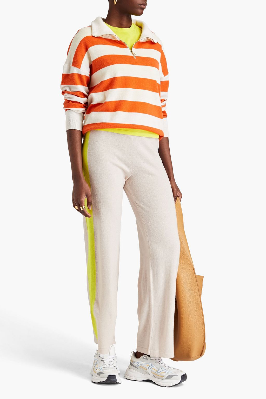 CHINTI & PARKER Intarsia wool and cashmere-blend track pants