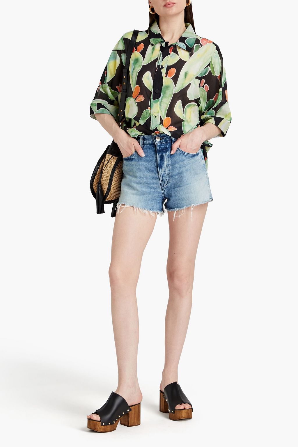 CHARO RUIZ IBIZA Jade printed cotton-voile shirt
