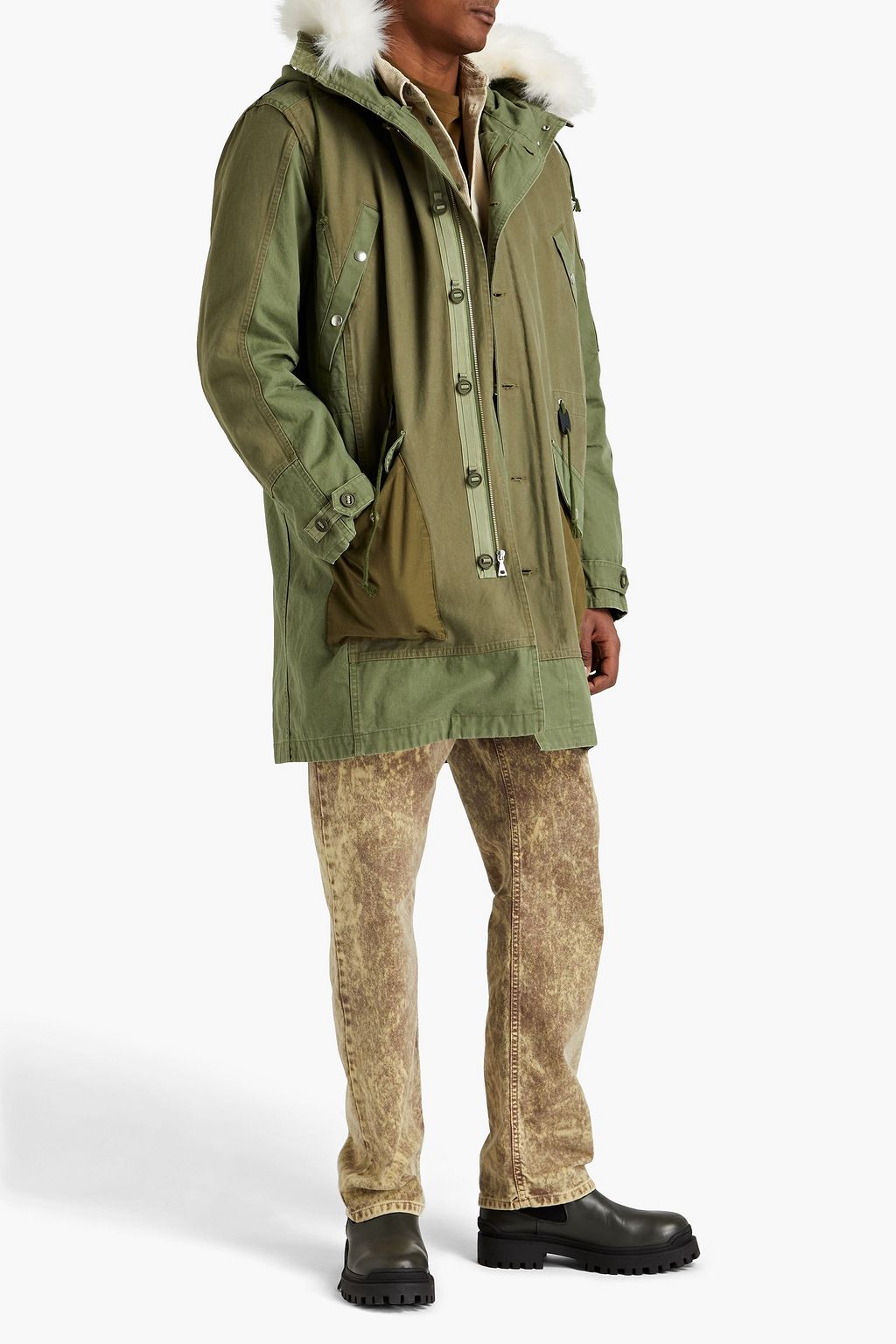 JOHN ELLIOTT Ripstop-paneled cotton-canvas hooded parka