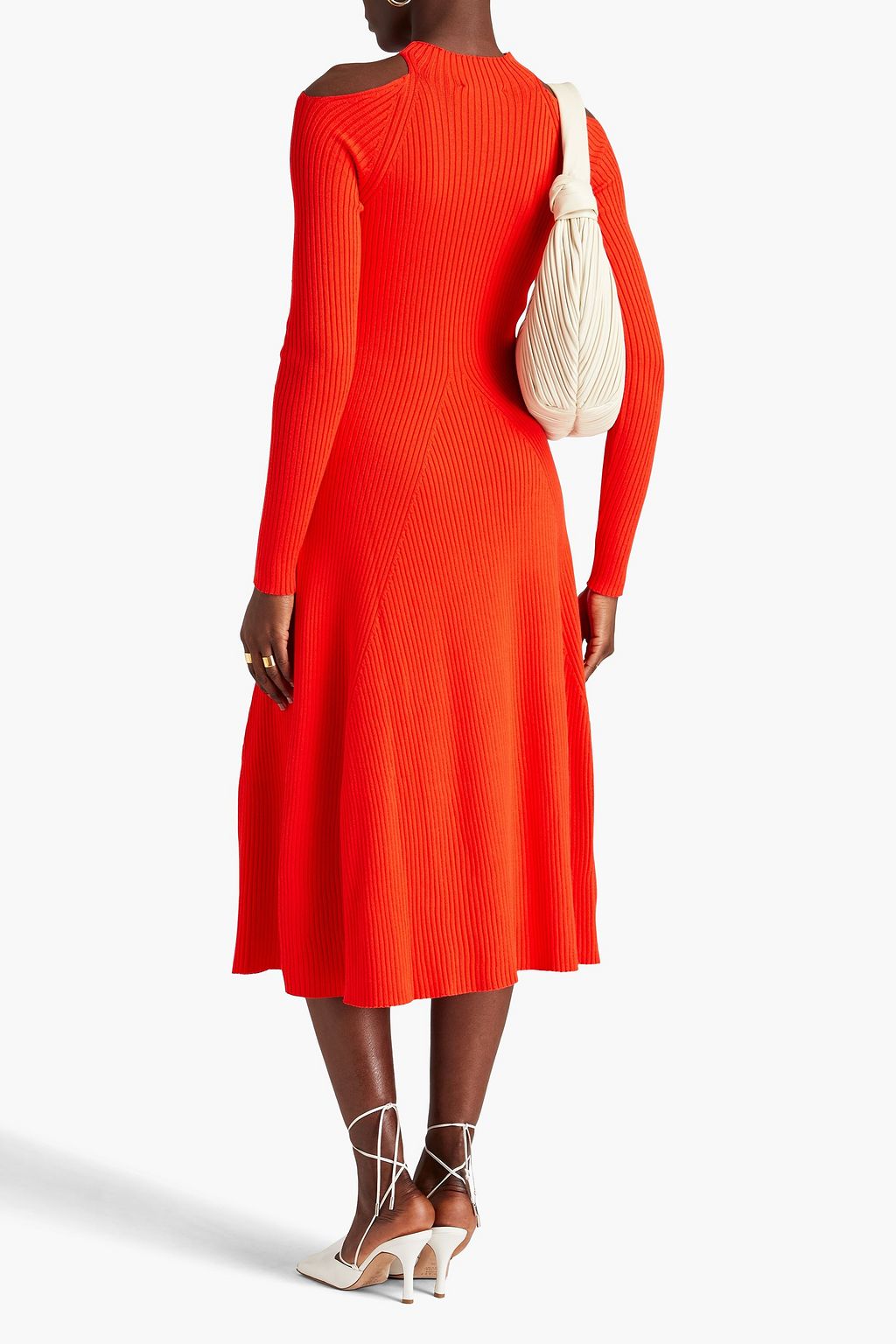A.W.A.K.E. MODE Cutout ribbed-knit midi dress