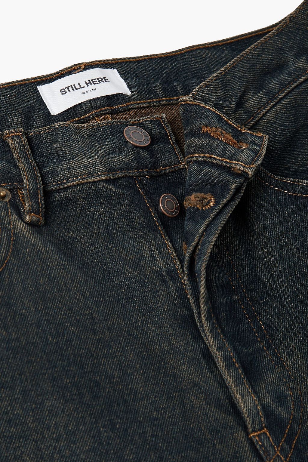 STILL HERE Fisherman Childhood hoch sitzende Jeans mit geradem Bein und Einsätzen