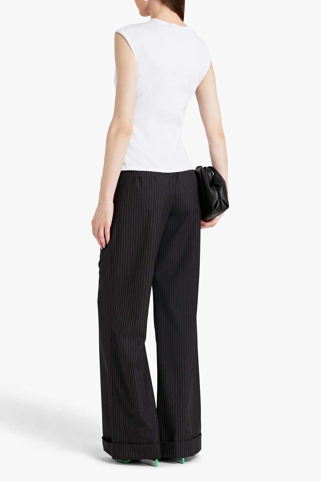 A.W.A.K.E. MODE Cutout ribbed stretch-cotton jersey top