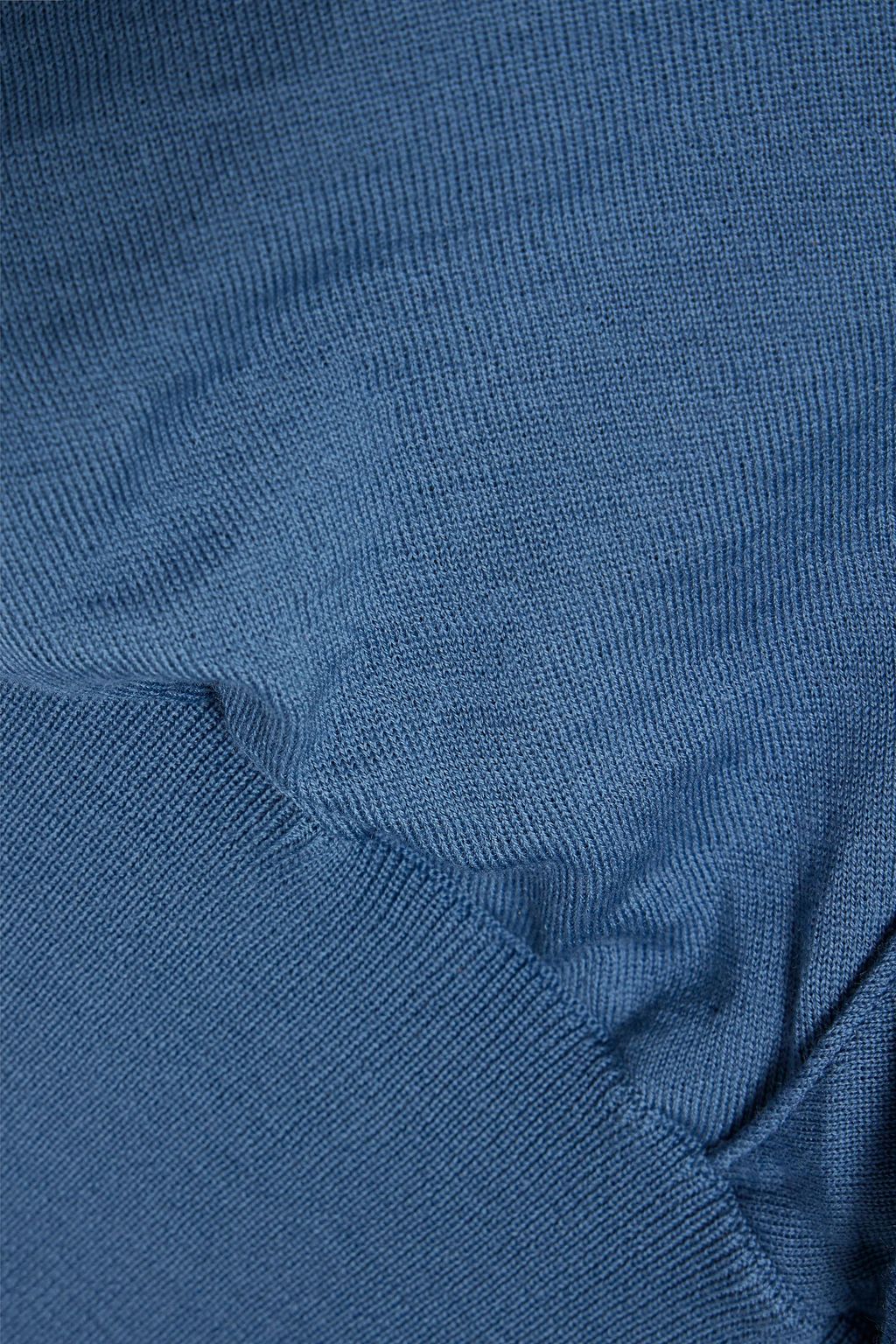 VALENTINO GARAVANI Lace-paneled draped wool sweater