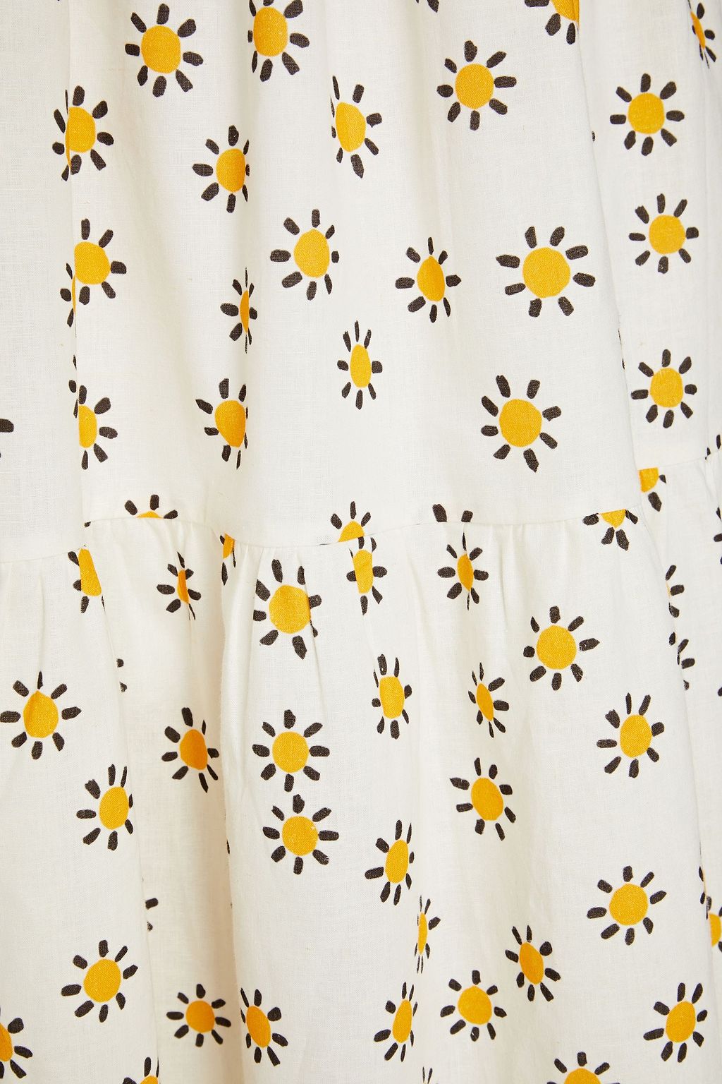 CHINTI & PARKER Gathered floral-print linen and cotton-blend midi dress