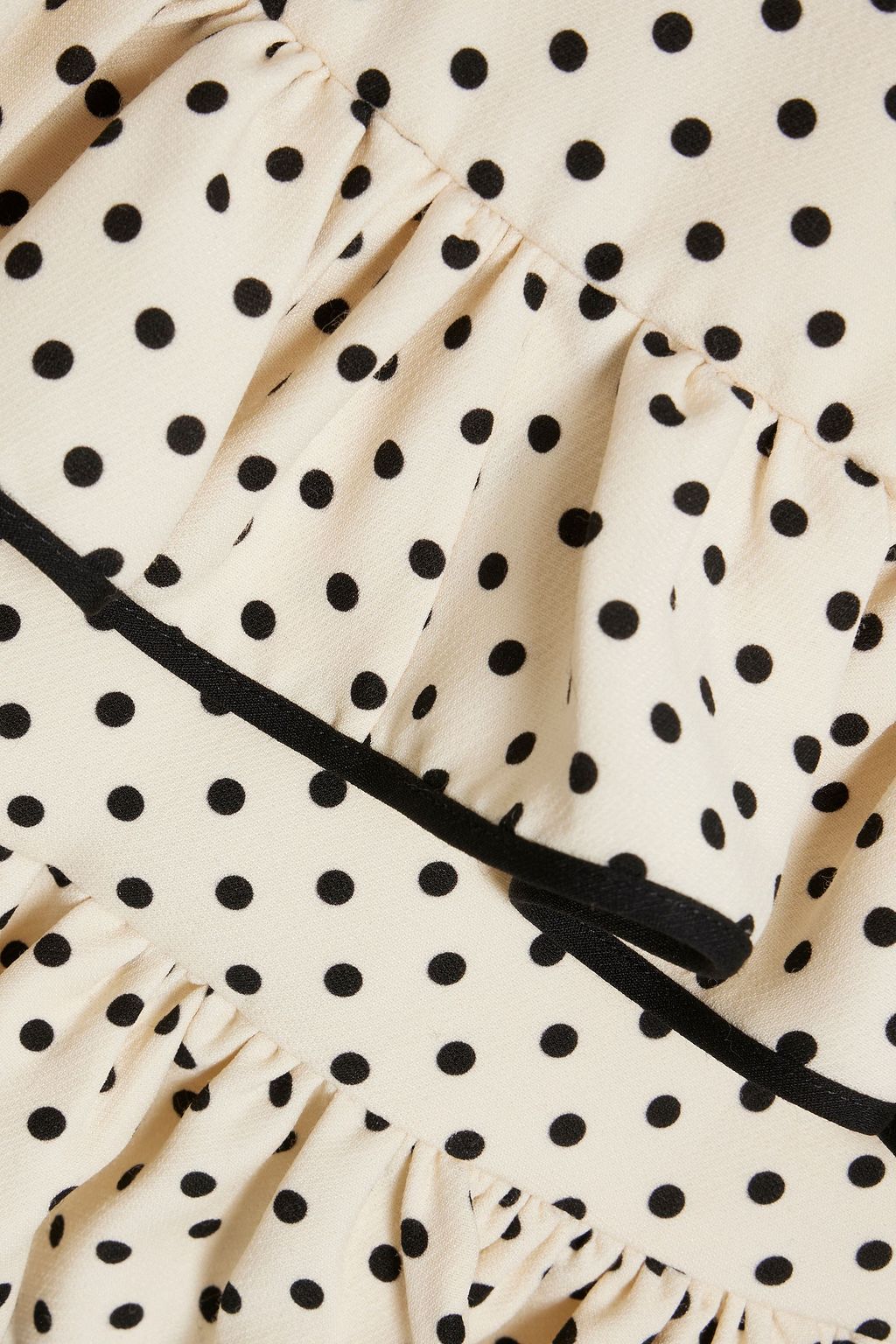 VALENTINO GARAVANI Ruffled polka-dot wool and silk-blend crepe mini skirt