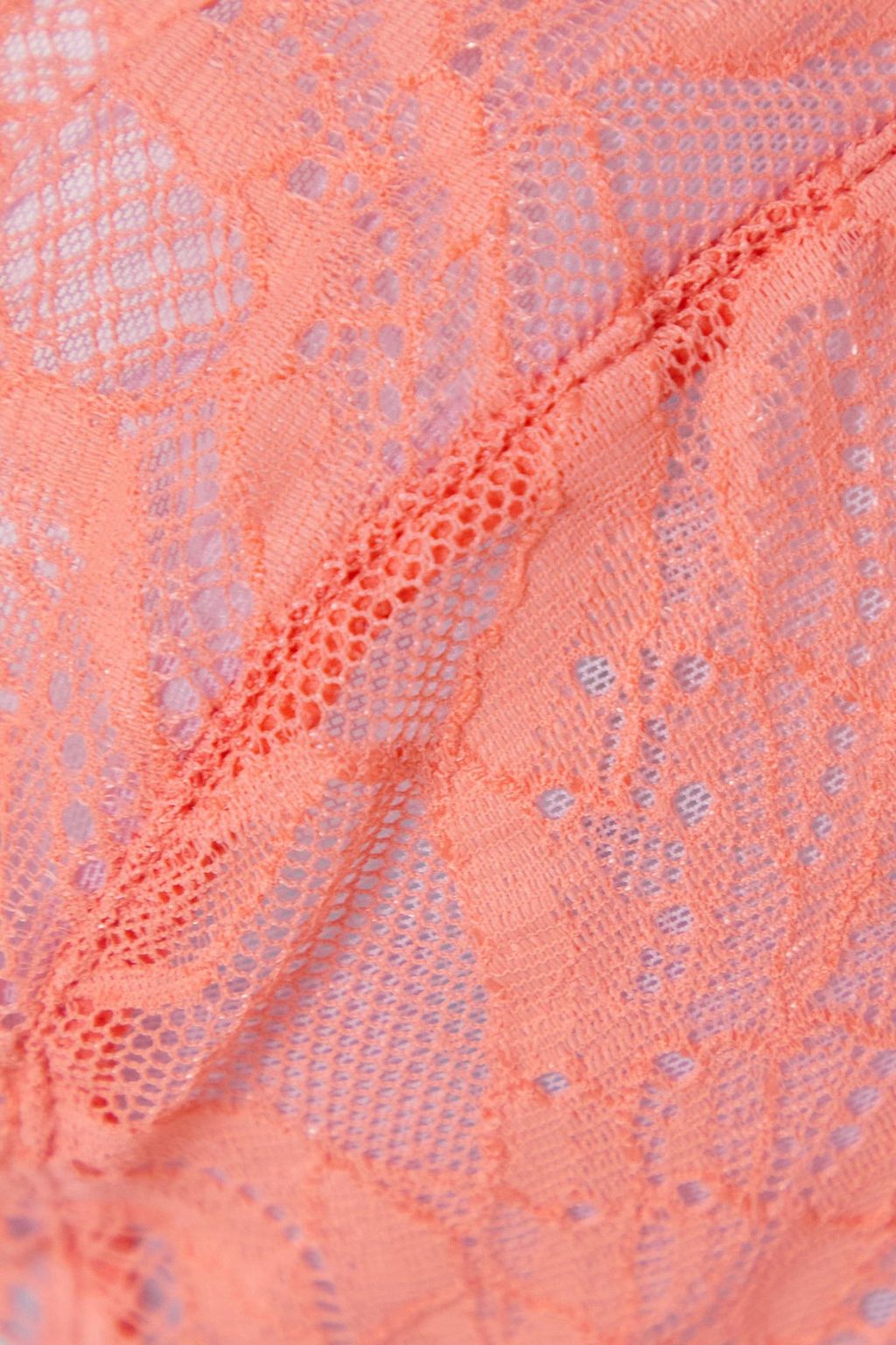 DORA LARSEN Erin lace and tulle underwired plunge bra
