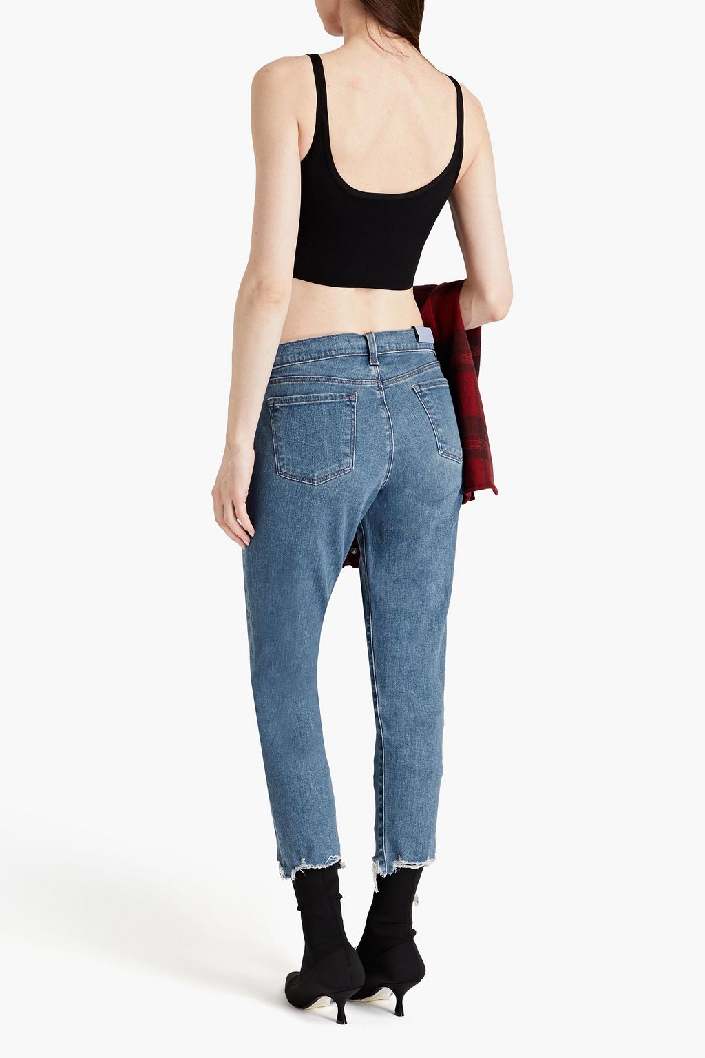 J BRAND 로우라이즈 크롭 스키니 진