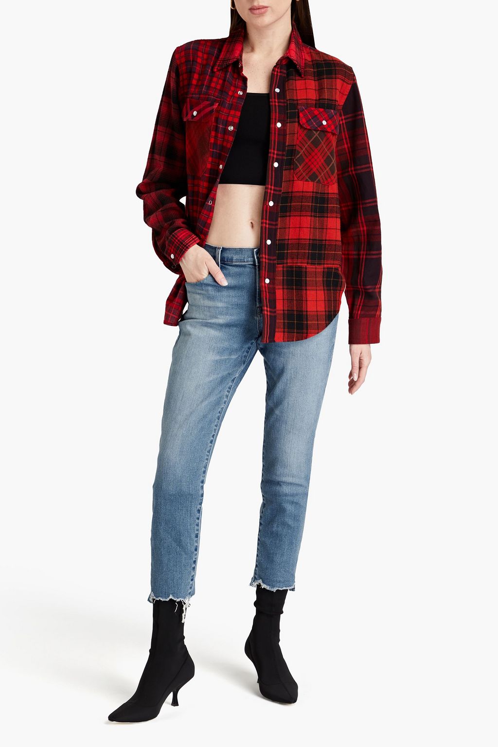 J BRAND 로우라이즈 크롭 스키니 진