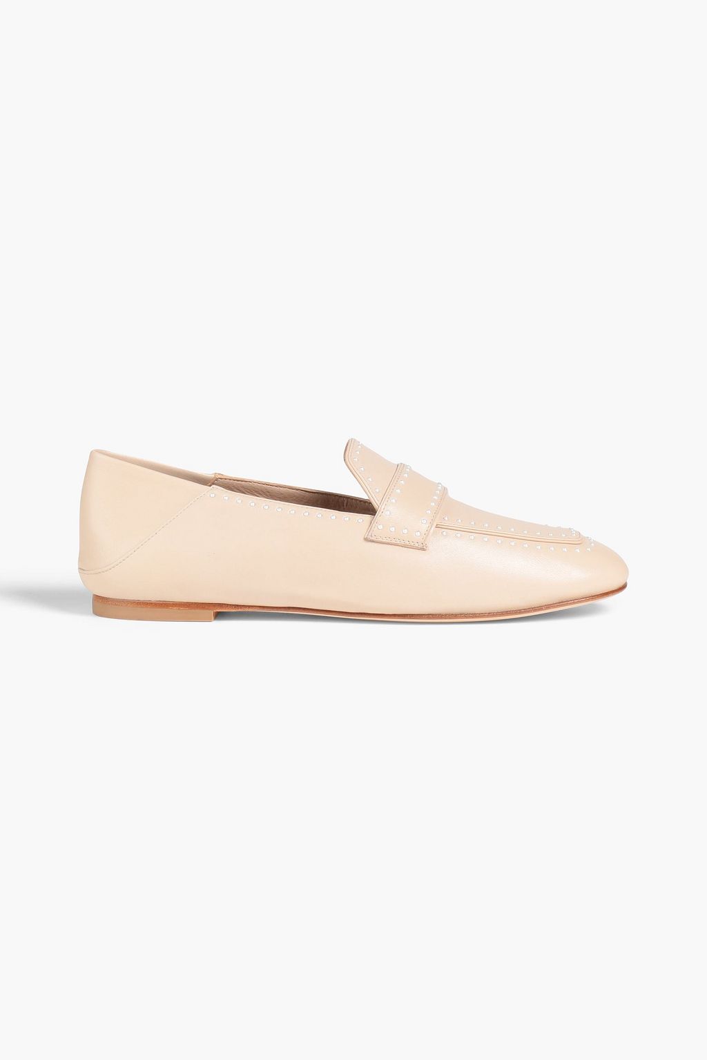 STUART WEITZMAN Wylie embellished leather collapsible-heel loafers ...