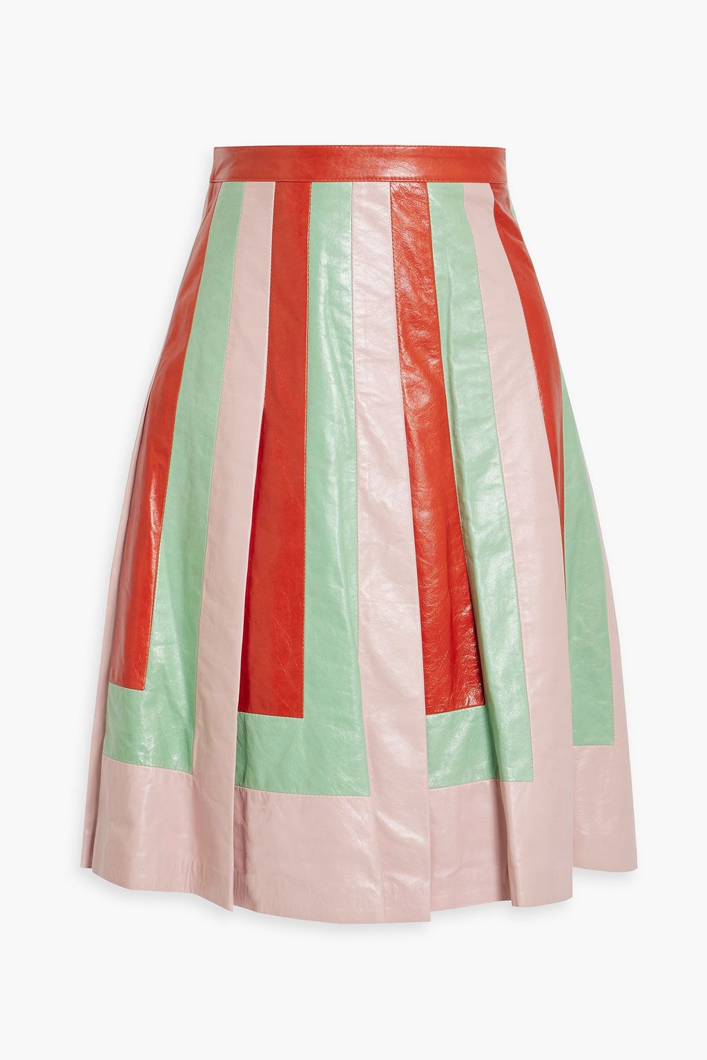 VALENTINO GARAVANI Pleated color-block skirt | up to 70% off | THE OUTNET