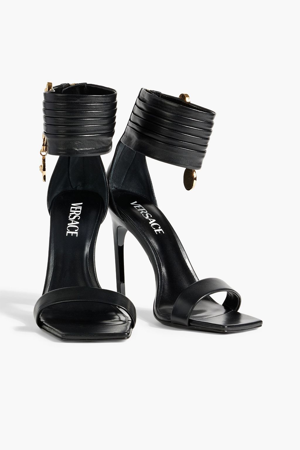 VERSACE Embellished leather sandals