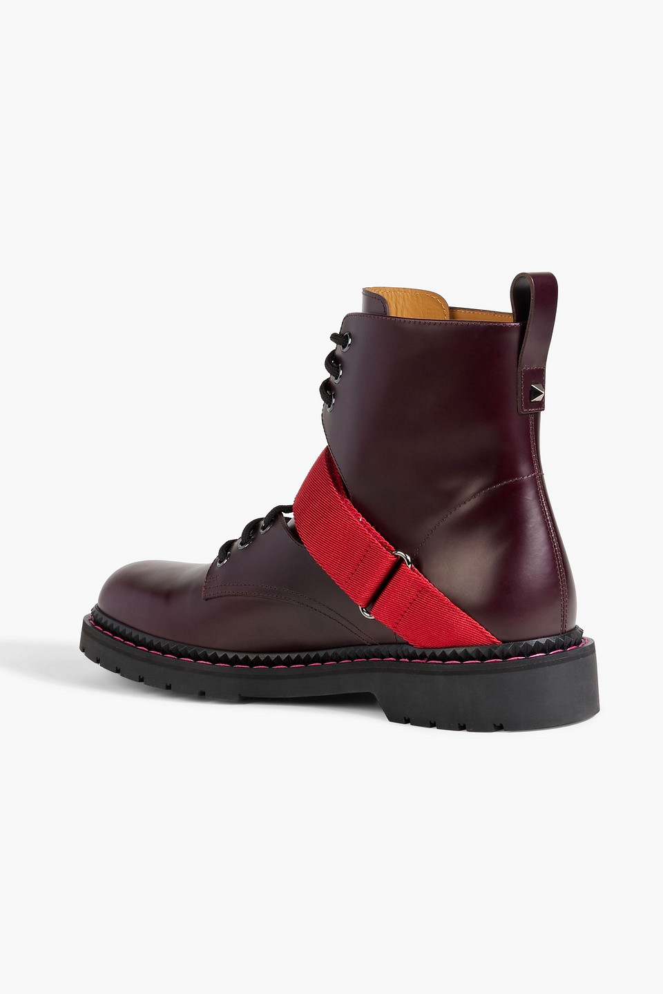 Shop Valentino Always Leather Boots In Merlot