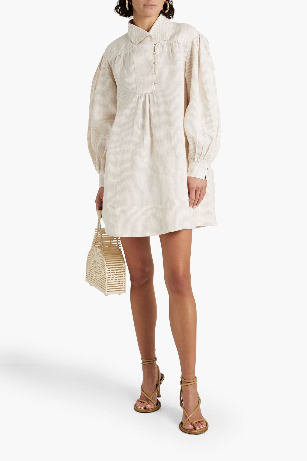 ULLA JOHNSON Dania striped linen mini dress | THE OUTNET