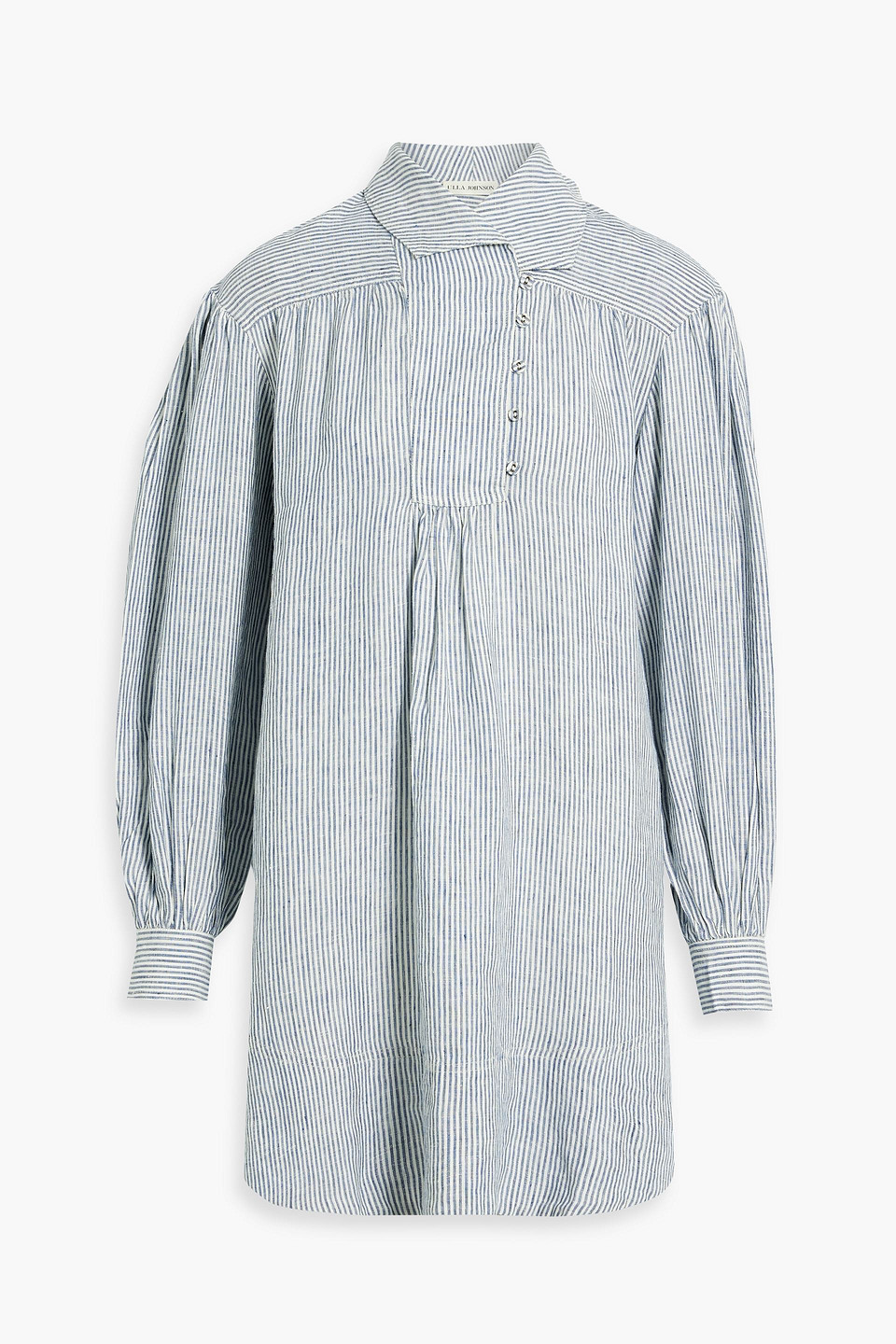 Ulla Johnson Dania Striped Linen Mini Dress In Light Blue