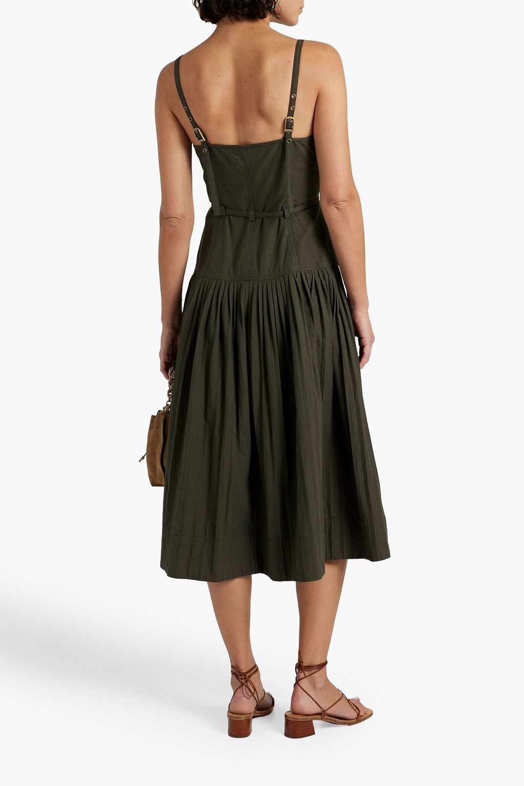 ULLA JOHNSON Cleo Kleid aus Baumwolle mit Streifen und Falten