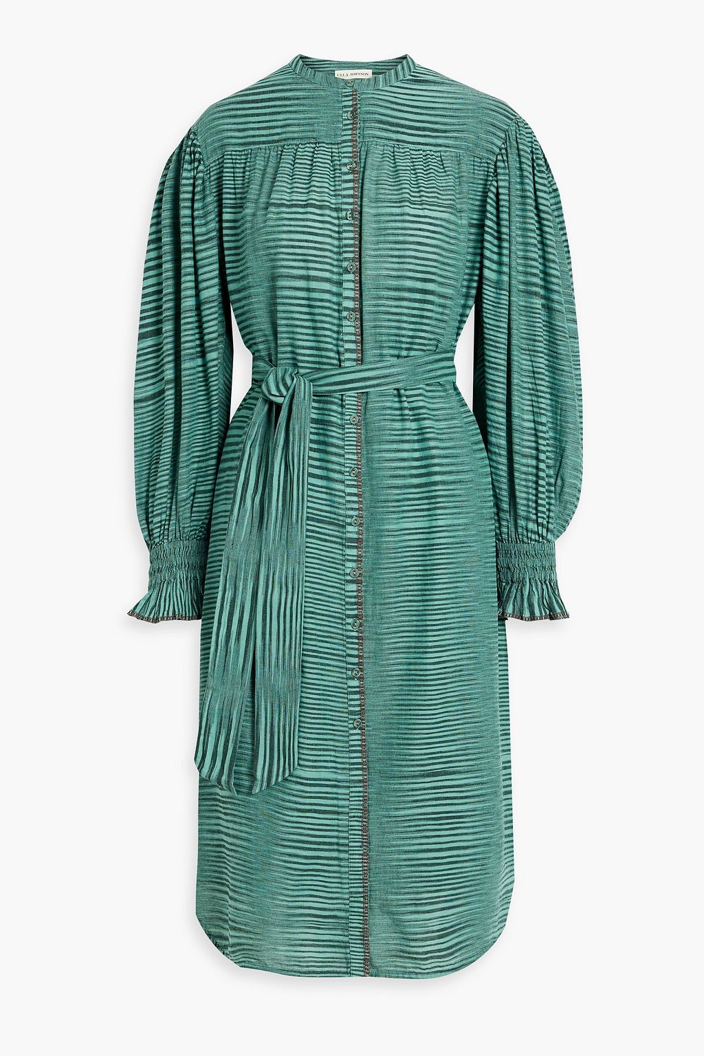 ULLA JOHNSON Fiora striped cotton-voile midi dress | THE OUTNET