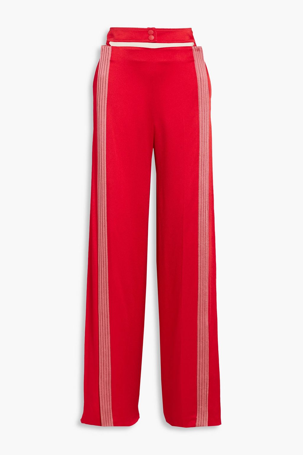 VALENTINO GARAVANI Cutout satin-crepe wide-leg pants | THE OUTNET