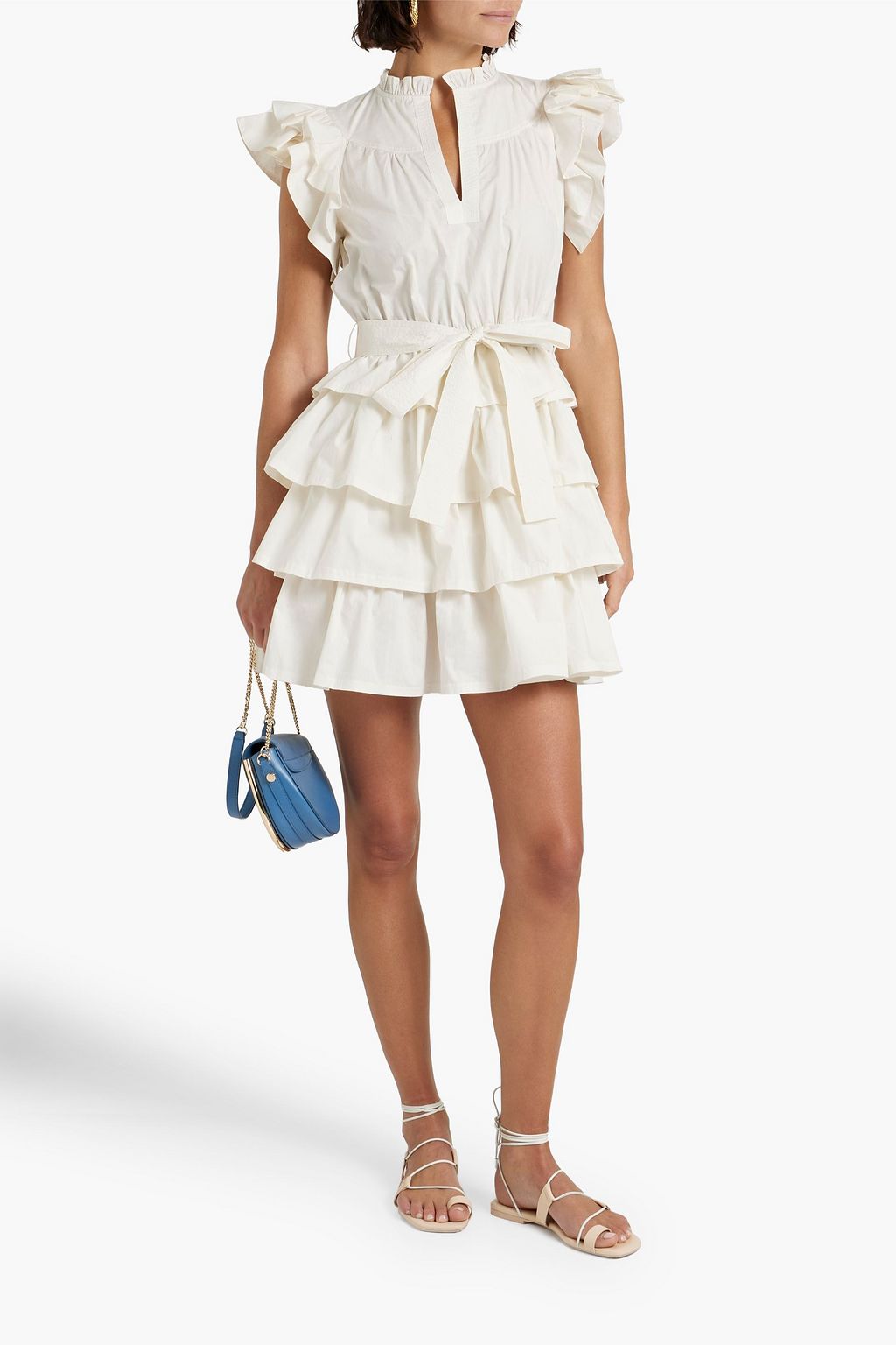 ULLA JOHNSON Lulua ruffled cotton-poplin mini dress | THE OUTNET