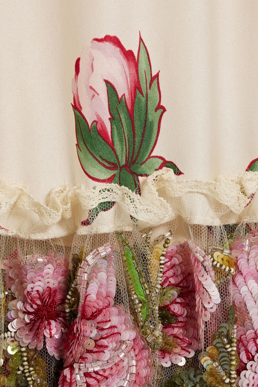 VALENTINO GARAVANI Floral-print silk crepe de chine top and skirt set
