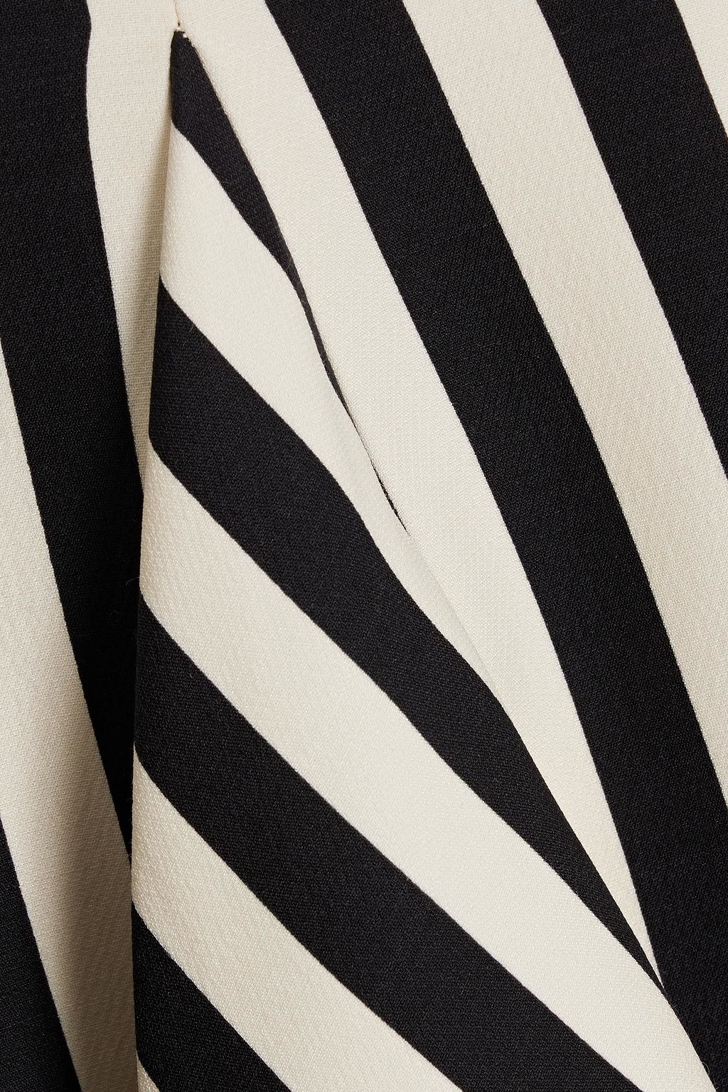 VALENTINO GARAVANI Pleated striped wool and silk-blend crepe mini dress