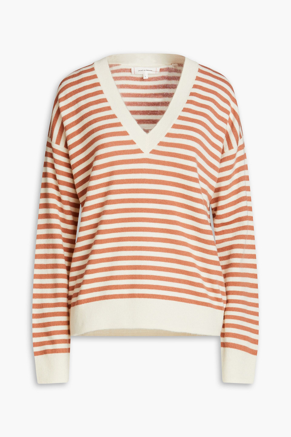 Chinti & Parker Striped Wool And Cashmere-blend Sweater In Light Brown