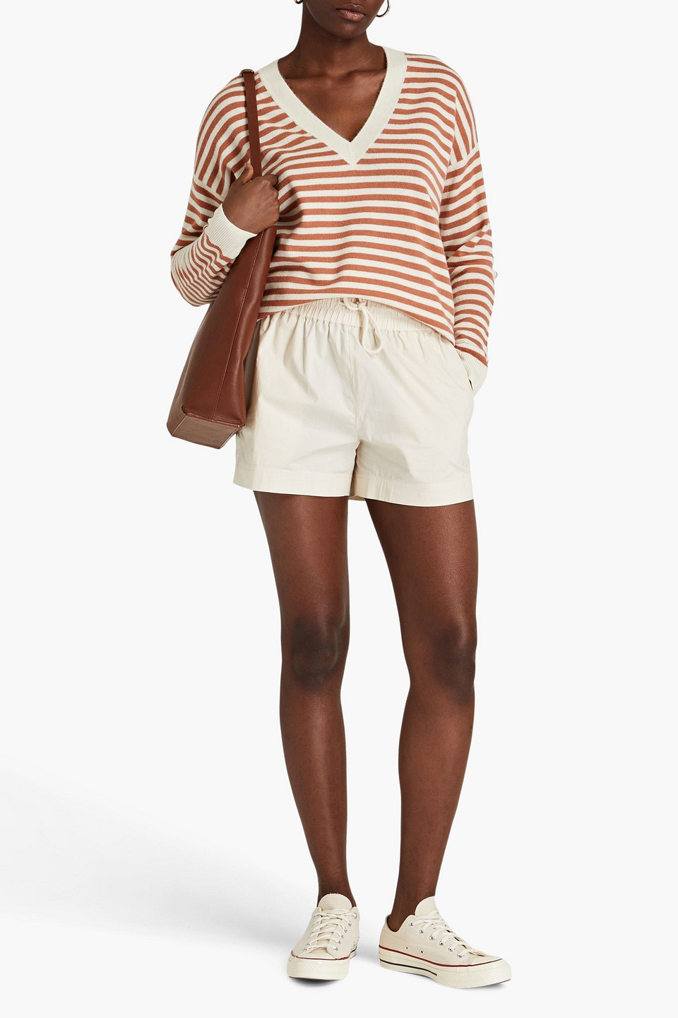 CHINTI & PARKER STRIPED WOOL AND CASHMERE-BLEND SWEATER