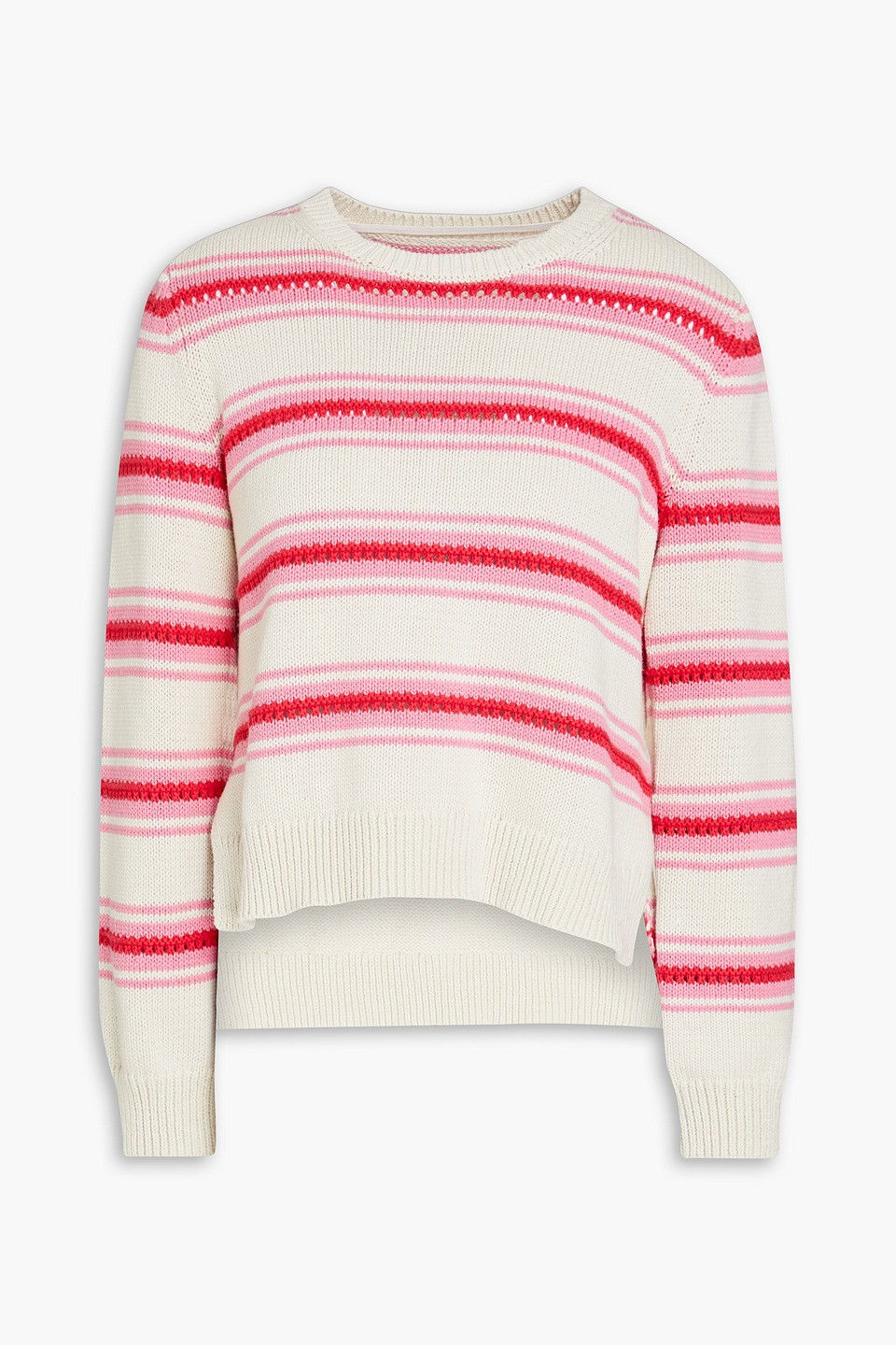 Chinti & Parker Striped Cotton Jumper In Cream