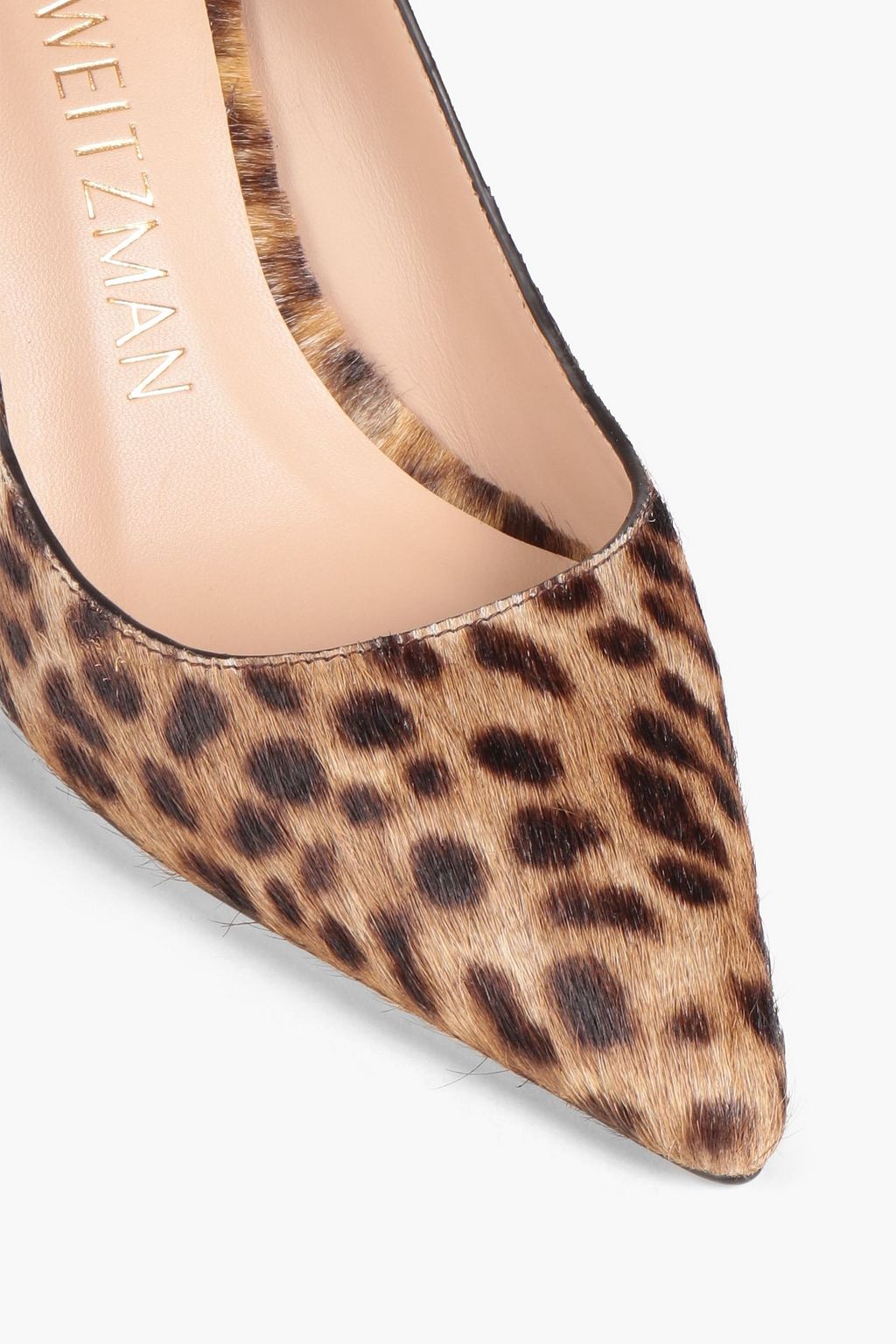 STUART WEITZMAN Stuart 85 scalloped leopard-print calf-hair pumps