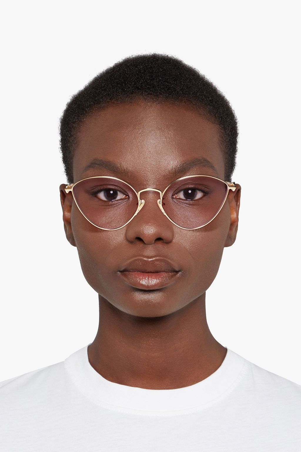 GUCCI D 프레임 골드 톤 선글라스