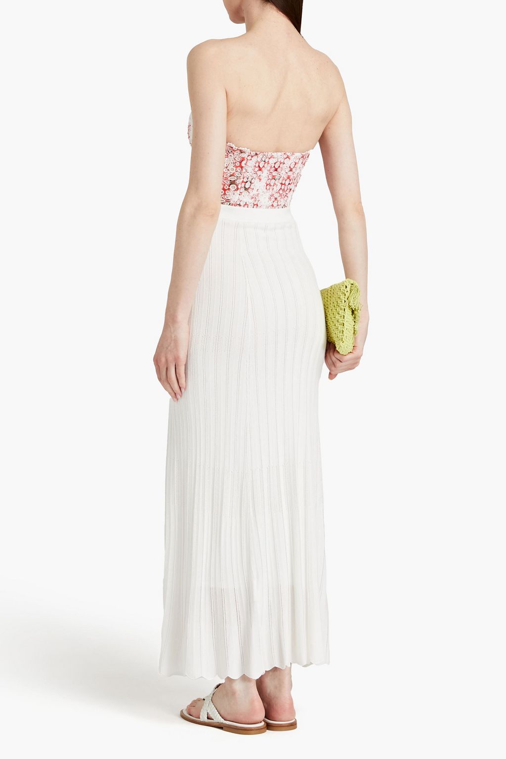 CHARO RUIZ IBIZA Lita Batista strapless cropped broderie anglaise cotton-blend top