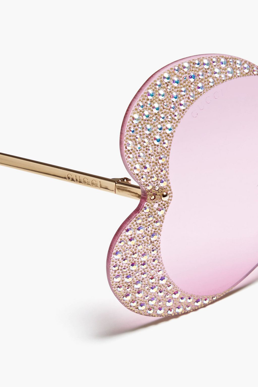 GUCCI Butterfly-frame crystal-embellished acetate sunglasses