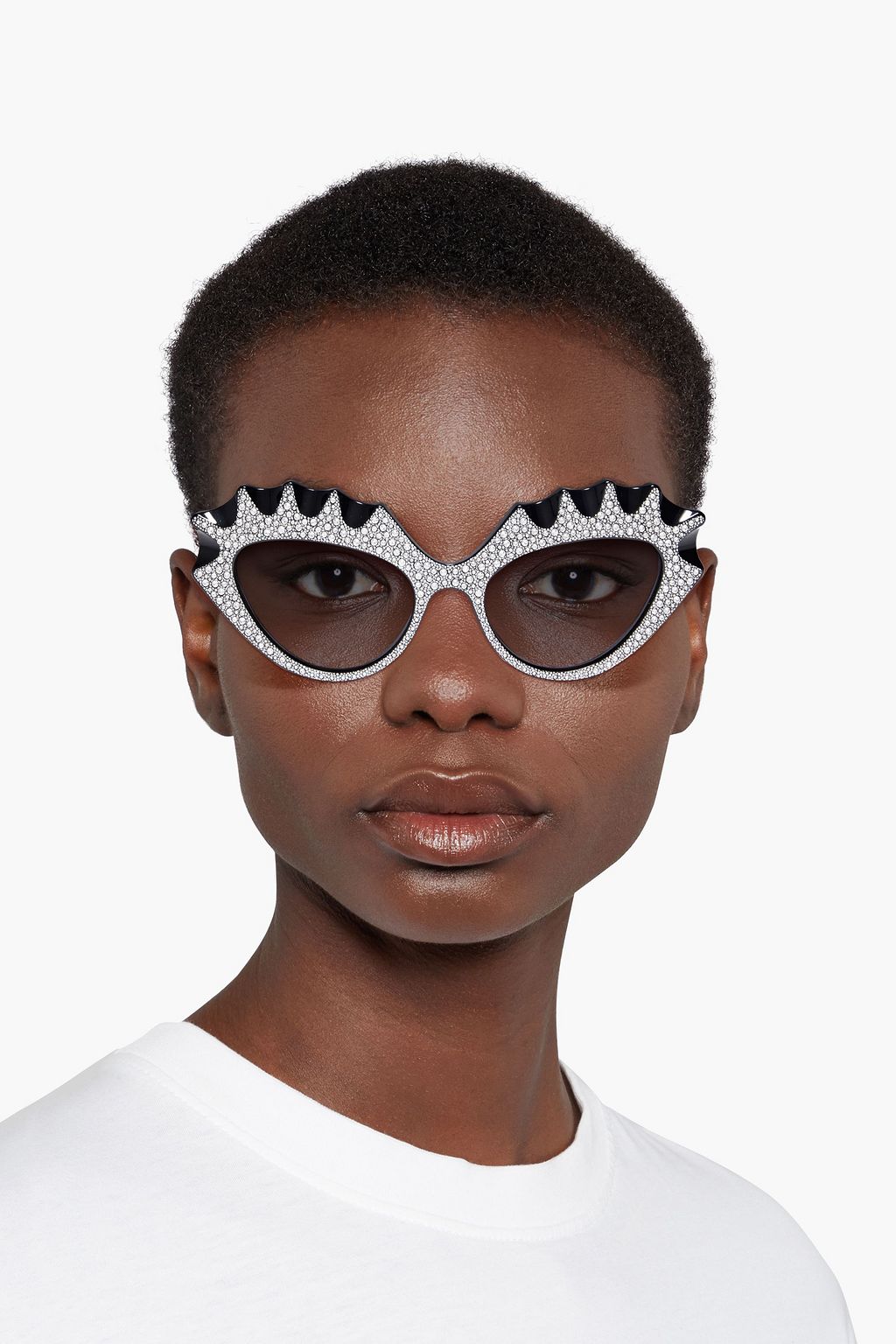 GUCCI Cat-eye crystal-embellished acetate sunglasses
