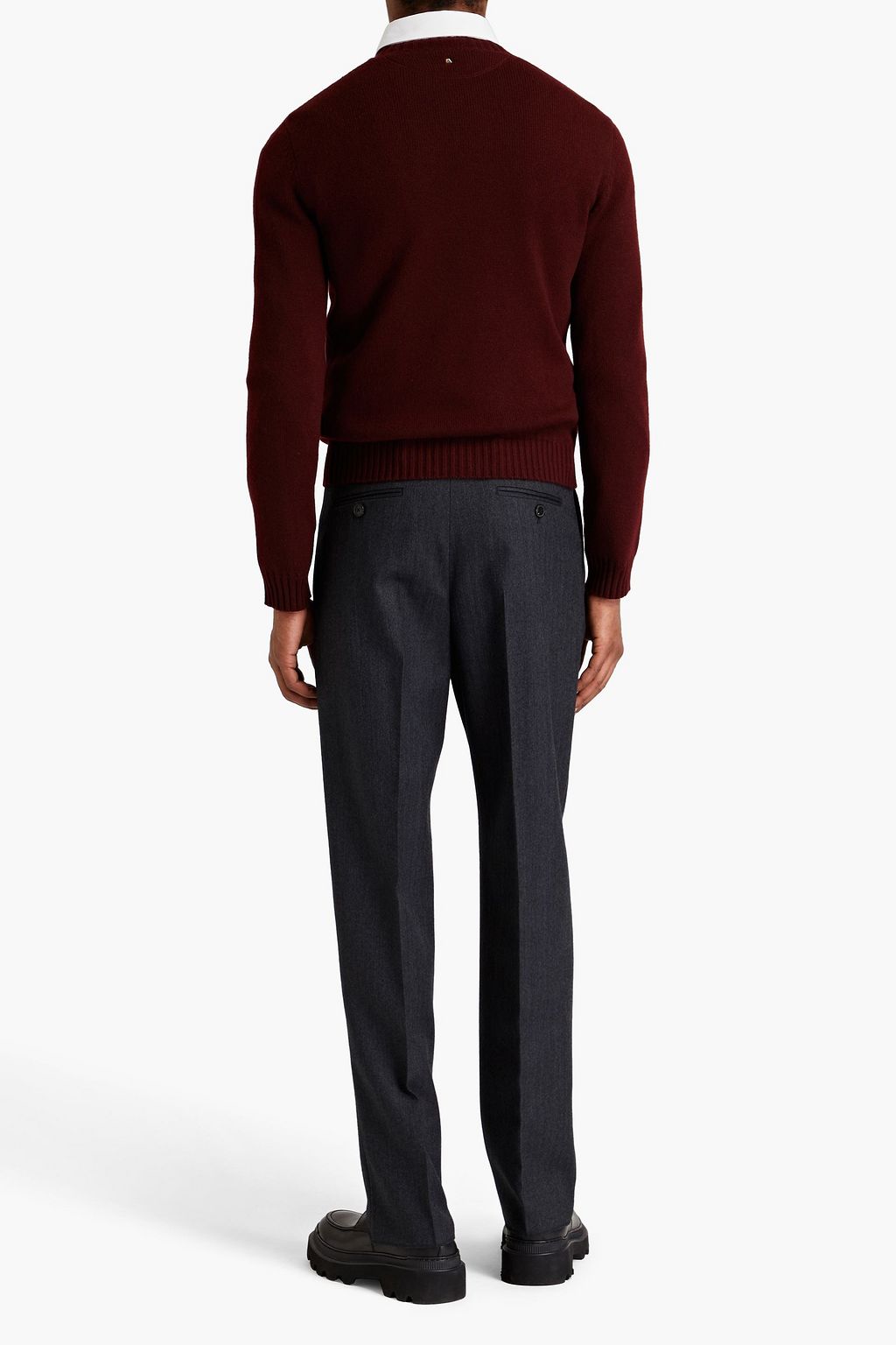 VALENTINO GARAVANI Pleated herringbone wool pants THE