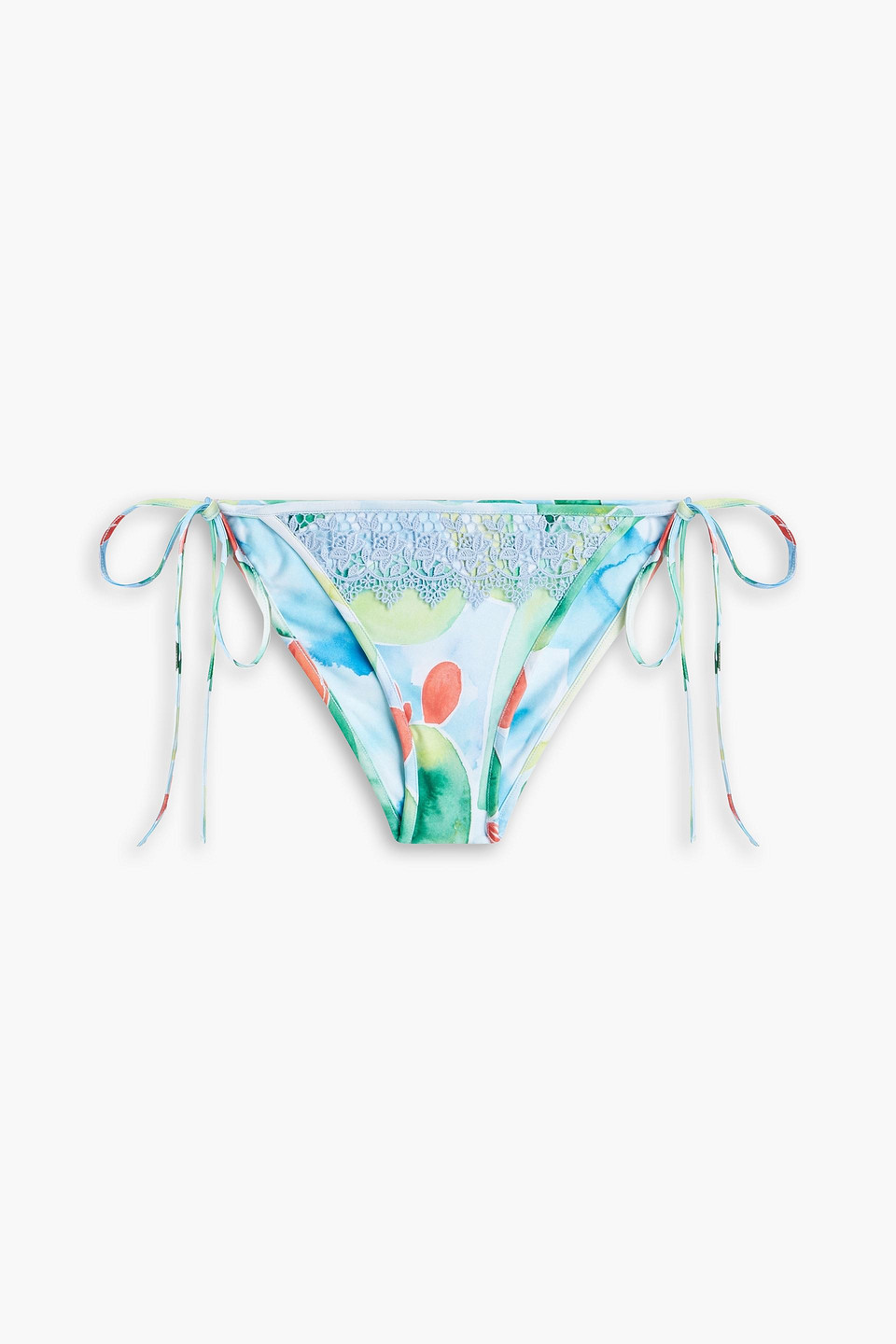 Shop Charo Ruiz Laia Printed Low-rise Bikini Briefs In Light Blue