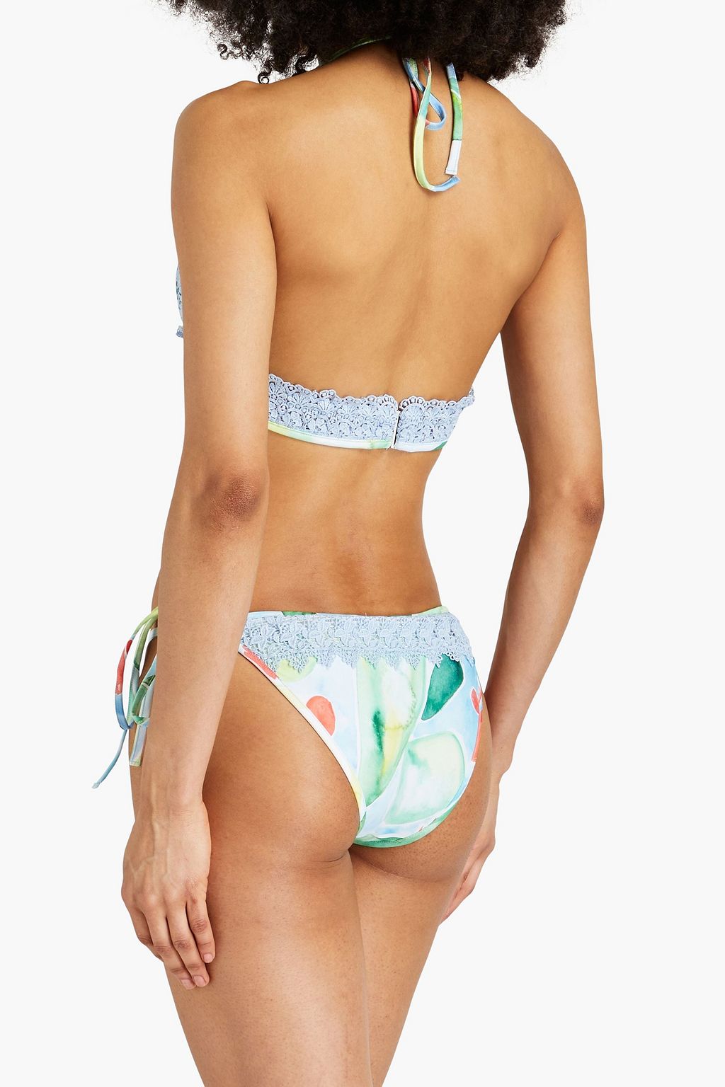 CHARO RUIZ IBIZA Marla crocheted lace-trimmed printed triangle bikini top