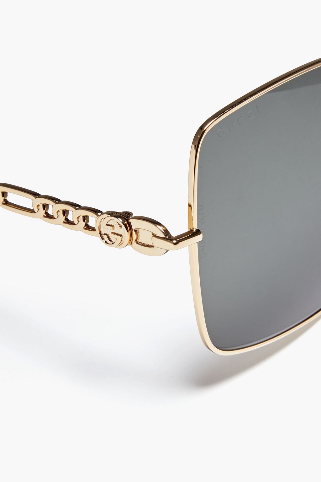 GUCCI Square-frame gold-tone sunglasses
