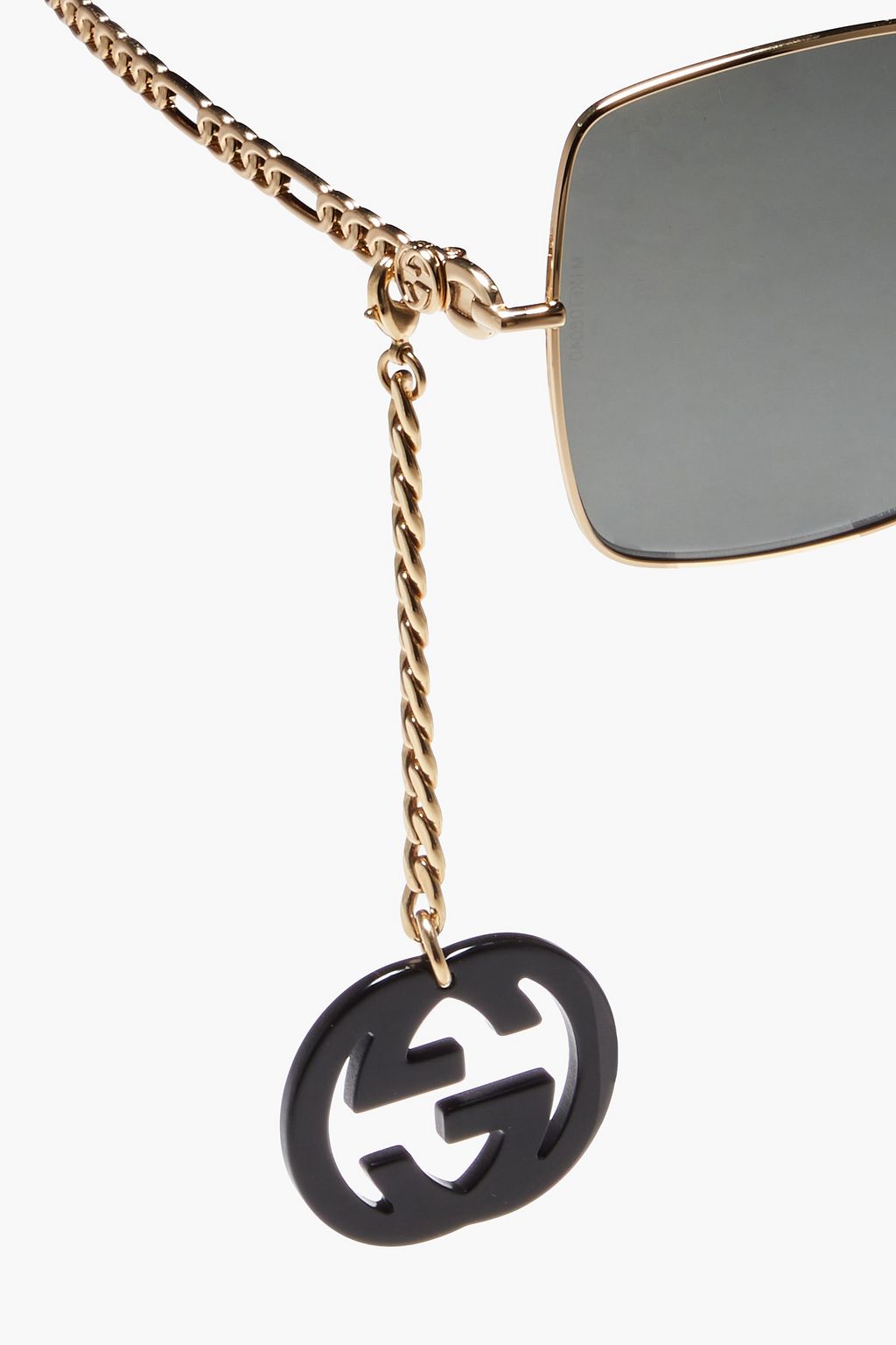GUCCI Square-frame gold-tone sunglasses