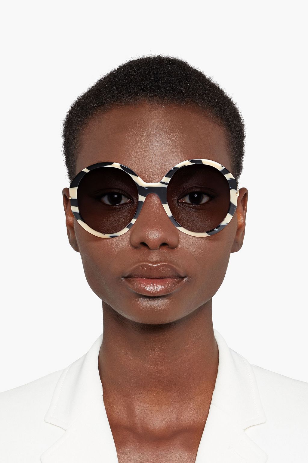 GUCCI Roundframe zebraprint acetate sunglasses THE
