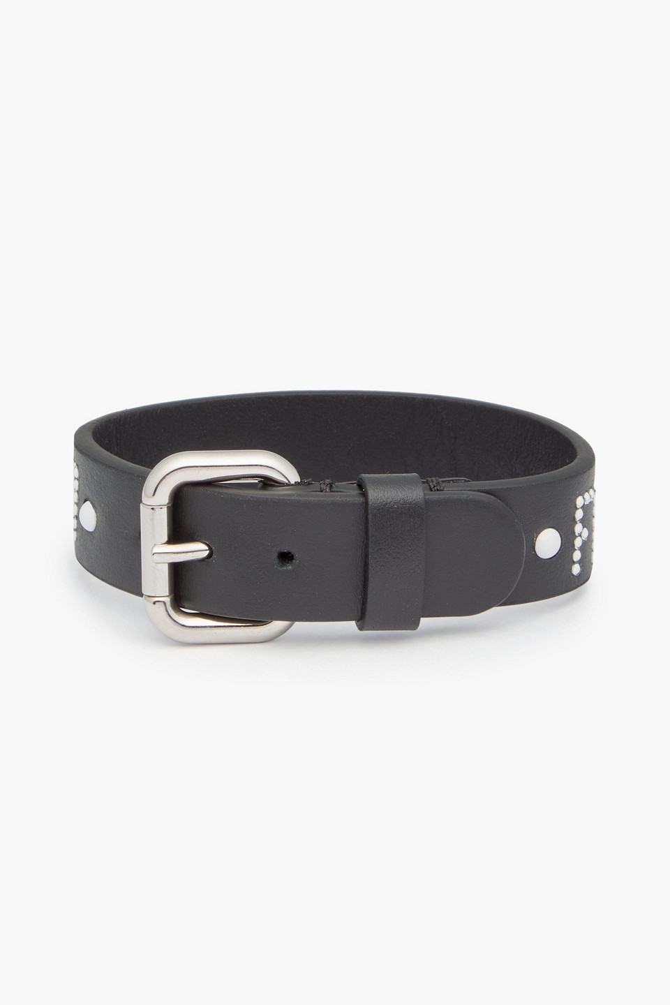 Redv Silberfarbenes Armband Aus Leder Mit Nieten In Black
