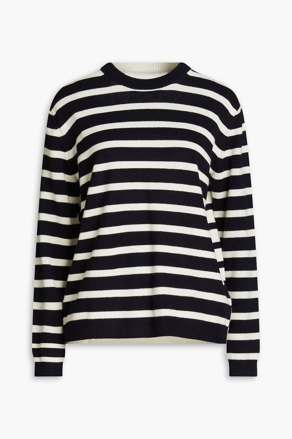 Chinti & Parker Striped Wool And Cashmere-blend Sweater In Navy