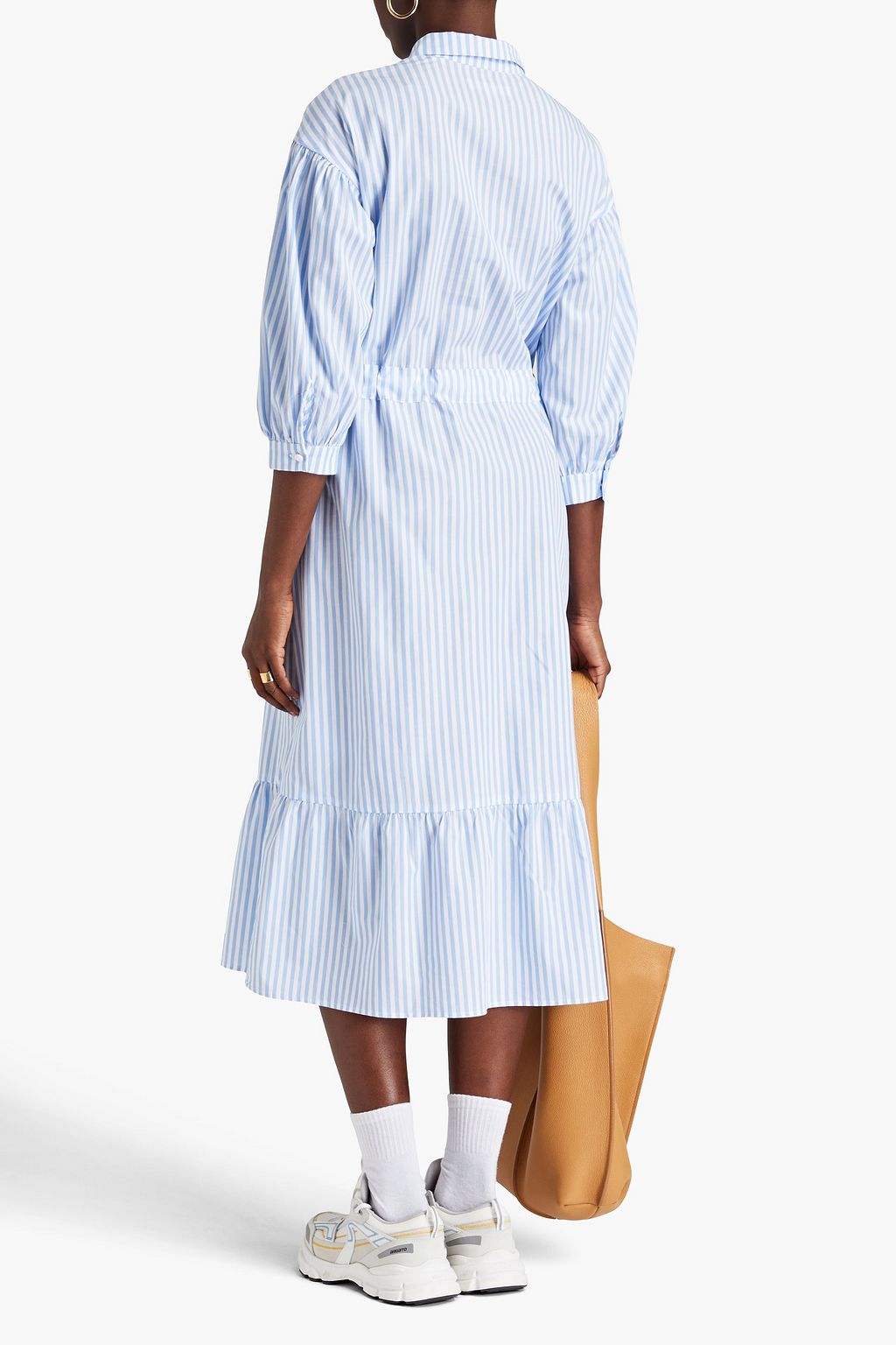 CHINTI & PARKER Striped cotton-poplin midi shirt dress