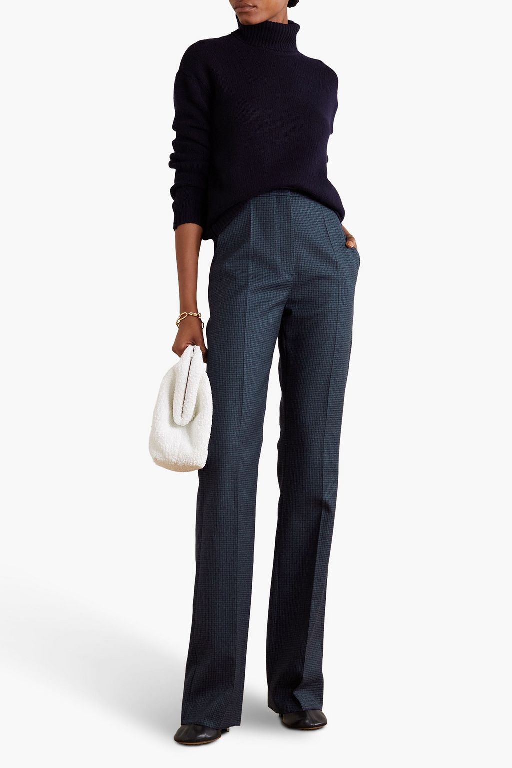VALENTINO GARAVANI Checked wool bootcut pants