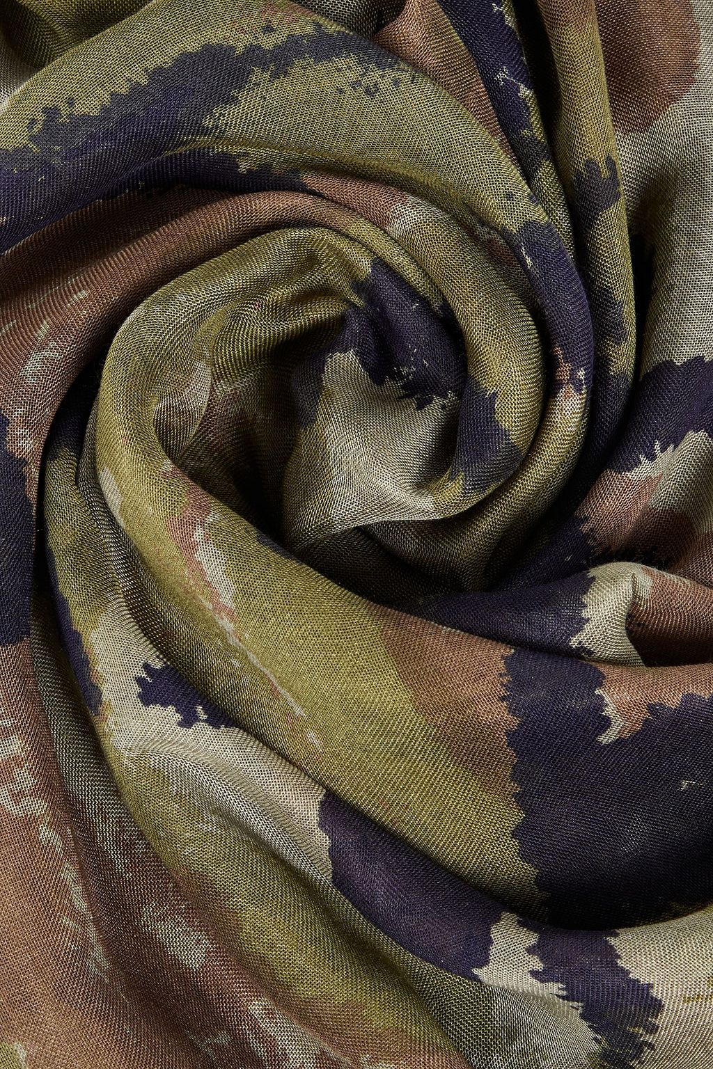 VALENTINO GARAVANI Camouflage-print silk-gauze scarf